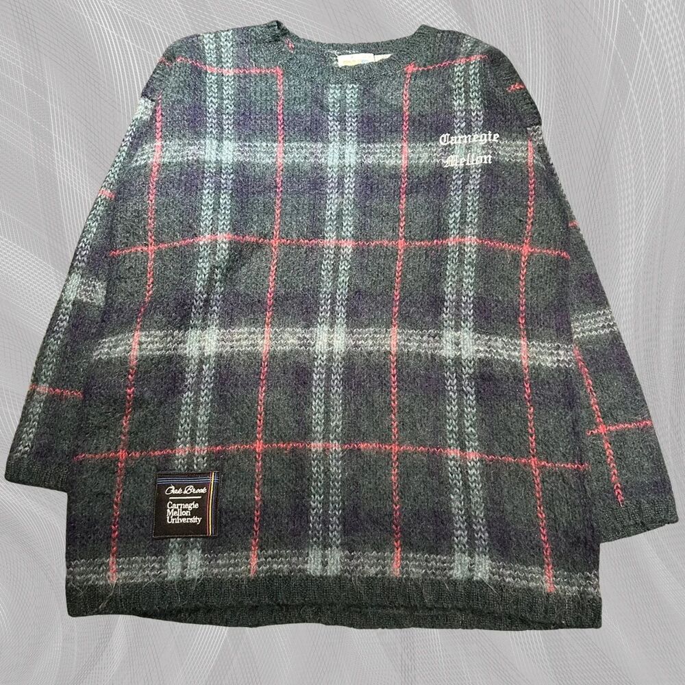 Oak Brook x Carnegie Mellon University Upcycled Tartan Plaid Sweater Size XL